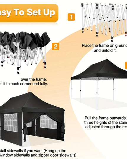 Balta išsiskleidžianti pavėsinė 3x6 m su šoninėmis sienelėmis – elegantiškas pasirinkimas lauko šventėms ir renginiams