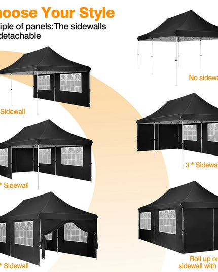 Balta išsiskleidžianti pavėsinė 3x6 m su šoninėmis sienelėmis – elegantiškas pasirinkimas lauko šventėms ir renginiams