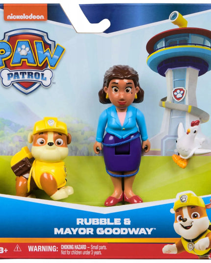 PAW Patrol 3 figūrėlės: Rubble, merė Goodway ir Chickaletta