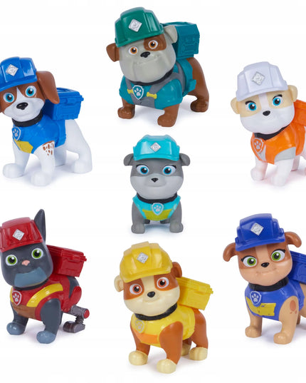 PAW PATROL 7 figūrėlių rinkinys Rubble ir jo komanda Wheeler Mix Charger Motor