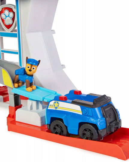 PAW PATROL didelė stebėjimo bazė su čiuožykla + Chase figūrėlė ir policijos automobilis