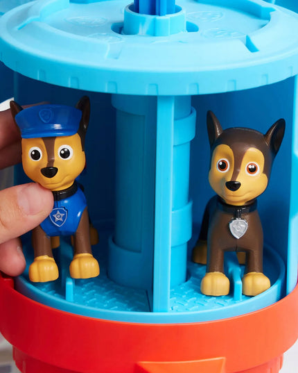 PAW PATROL didelė stebėjimo bazė su čiuožykla + Chase figūrėlė ir policijos automobilis
