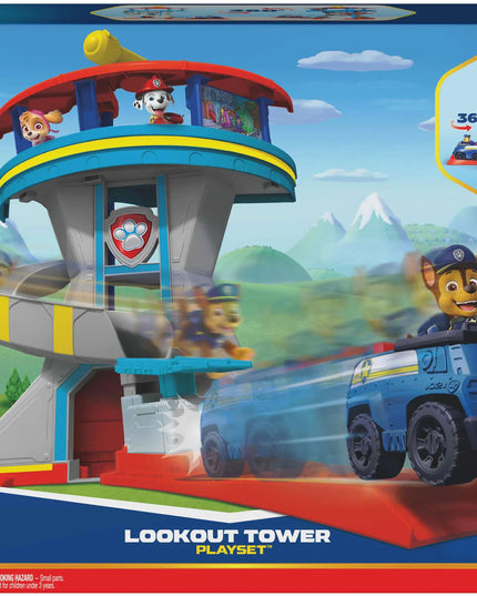 PAW PATROL didelė stebėjimo bazė su čiuožykla + Chase figūrėlė ir policijos automobilis