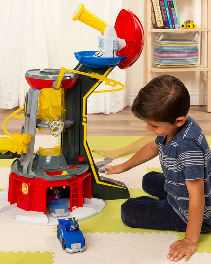 PAW PATROL didelė stebėjimo bokšto bazė, Chase figūrėlė, Mighty Pups, 84 cm + DOVANA