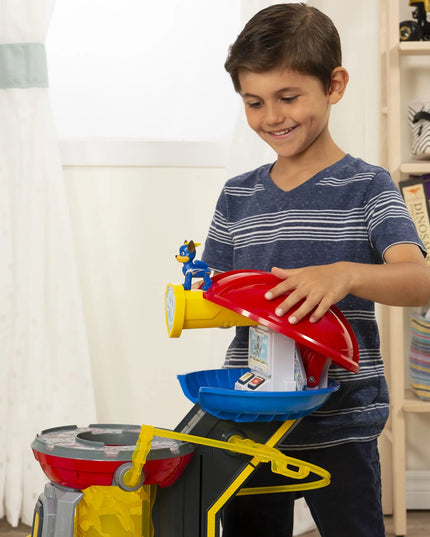 PAW PATROL didelė stebėjimo bokšto bazė, Chase figūrėlė, Mighty Pups, 84 cm + DOVANA