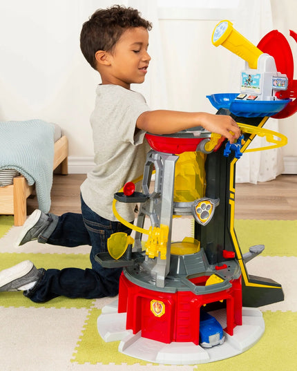 PAW PATROL didelė stebėjimo bokšto bazė, Chase figūrėlė, Mighty Pups, 84 cm + DOVANA