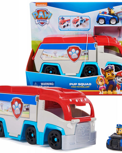PAW PATROL patruliuotojas PUP SQUAD + Chase figūrėlė su automobiliuku 26 cm