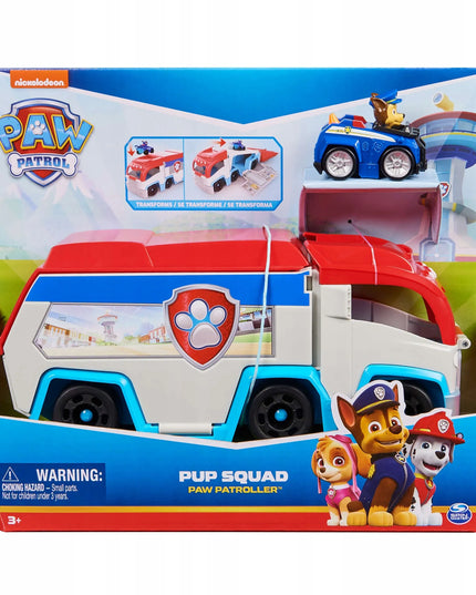 PAW PATROL patruliuotojas PUP SQUAD + Chase figūrėlė su automobiliuku 26 cm