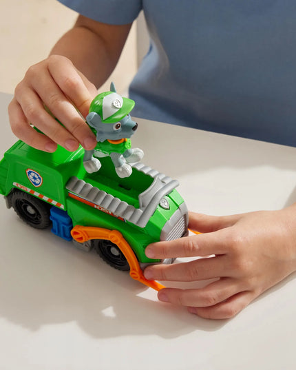 PAW PATROL Rocky figūrėlė ir šiukšliavežė 2in1