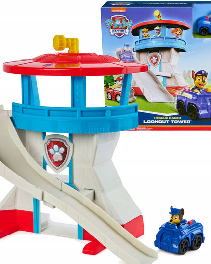 PAW PATROL stebėjimo bokštas su čiuožykla ir CHASE mašinėle