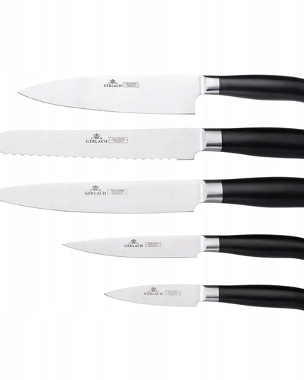 Peilių rinkinys bloke Gerlach Deco Black, 5 vnt.