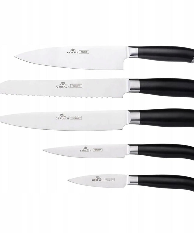 Peilių rinkinys bloke Gerlach Deco Black, 5 vnt.