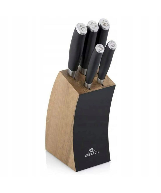 Peilių rinkinys bloke Gerlach Deco Black, 5 vnt.