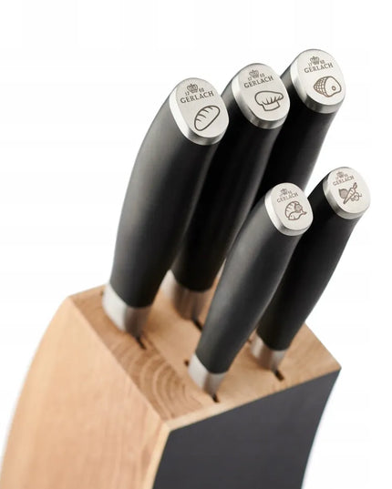Peilių rinkinys bloke Gerlach Deco Black, 5 vnt.