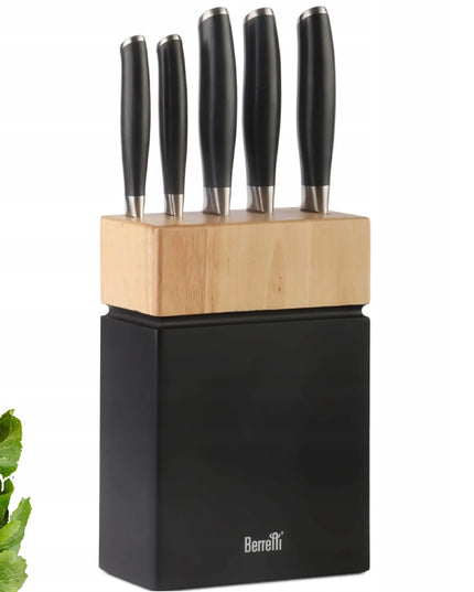 Peilių rinkinys laikiklyje Berretti Grande + Fiskars drožtukas