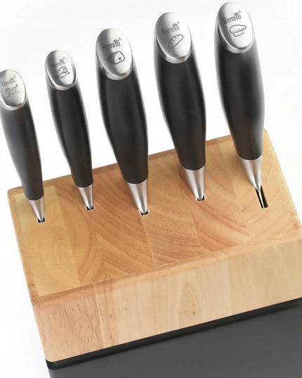 Peilių rinkinys laikiklyje Berretti Grande + Fiskars drožtukas
