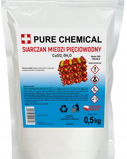 Penkiabriaunis vario sulfatas CuSO4 kristalams, grynas, be priedų, 0,5 kg