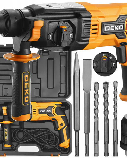 Perforatorius gręžtuvas DEKO DKRH28XL85-ST 850W SDS+ su komplektu ir lagaminu