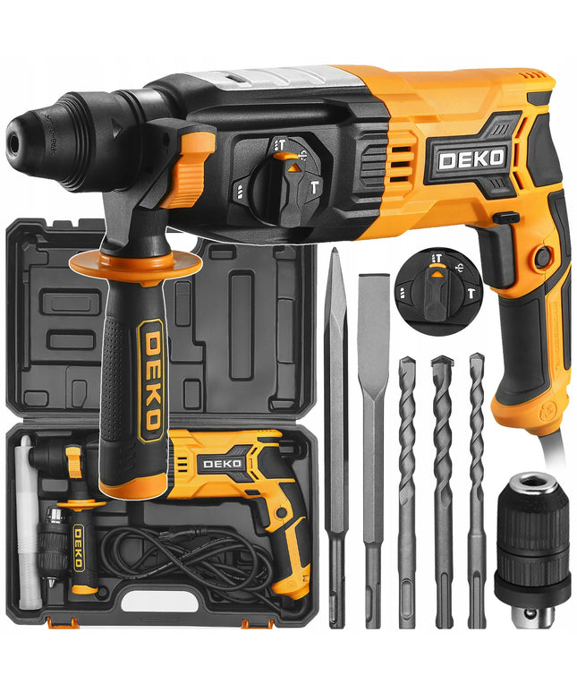 Perforatorius gręžtuvas DEKO DKRH28XL85-ST 850W SDS+ su komplektu ir lagaminu