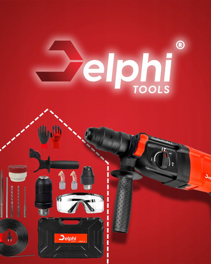 Perforatorius gręžtuvas su smūgio funkcija SDS+ 2600W DELPHI – galingas įrankis bet kokiam darbui