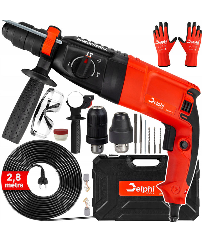 Perforatorius gręžtuvas su smūgio funkcija SDS+ 2600W DELPHI – galingas įrankis bet kokiam darbui