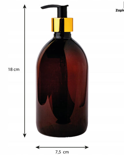 PET buteliuko su auksiniu dozatoriumi skystam muilui 0,5l 500ml 6 vnt.