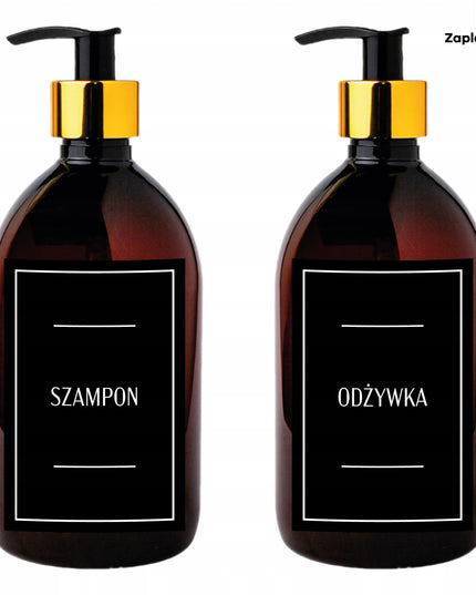 PET buteliuko su auksiniu dozatoriumi skystam muilui 0,5l 500ml 6 vnt.