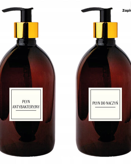 PET buteliuko su auksiniu dozatoriumi skystam muilui 0,5l 500ml 6 vnt.