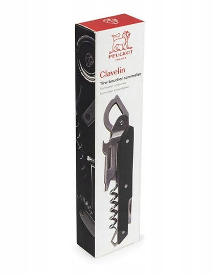 Peugeot Clavelin 200428 someljė kamščiatraukis, 14 cm, juodas ABS, Prancūzija