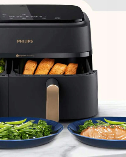 Philips Ovi Dual Basket NA352/00 dviejų kamerų karšto oro gruzdintuvė 9L