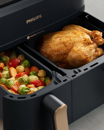 Philips Ovi Dual Basket NA352/00 dviejų kamerų karšto oro gruzdintuvė 9L