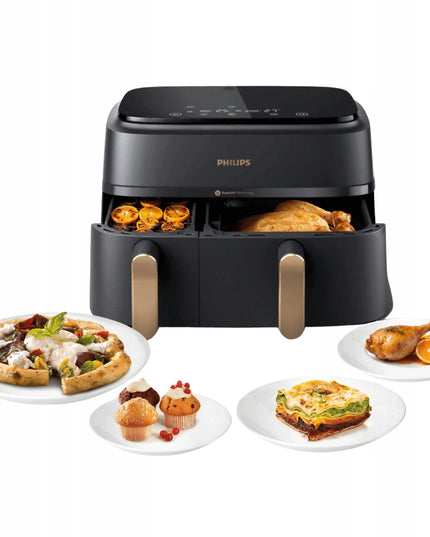 Philips Ovi Dual Basket NA352/00 dviejų kamerų karšto oro gruzdintuvė 9L