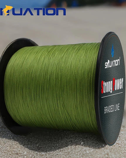 Pintas žvejybos valas SIIUATION – itin stiprus PE 4-gijų valas, tamsiai žalias, ilgam metimui, nuo 5.44 kg iki 45.36 kg