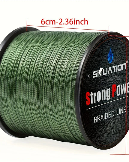 Pintas žvejybos valas SIIUATION – itin stiprus PE 4-gijų valas, tamsiai žalias, ilgam metimui, nuo 5.44 kg iki 45.36 kg