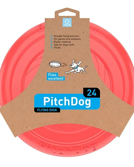 PitchDog žaislas šunims, skraidantis diskas, 24 cm skersmens, rožinis