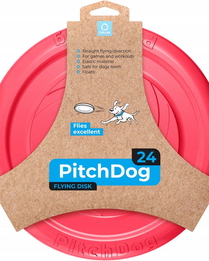 PitchDog žaislas šunims, skraidantis diskas, 24 cm skersmens, rožinis