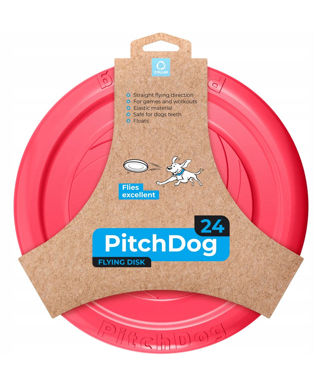 PitchDog žaislas šunims, skraidantis diskas, 24 cm skersmens, rožinis