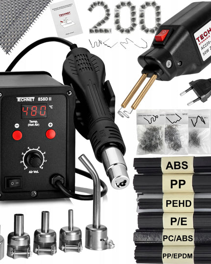 Plastiko suvirinimo aparatas ir segiklis Technet 858D II ZT5 su priedais