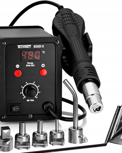 Plastiko suvirinimo aparatas su segikliu Technet 858DII + ZT1 rinkinys su 800 vnt. segtukų