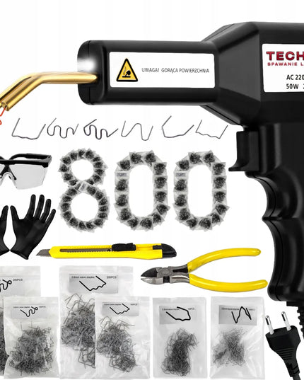 Plastiko suvirinimo aparatas su segikliu Technet 858DII + ZT1 rinkinys su 800 vnt. segtukų