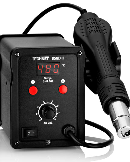 Plastiko suvirinimo aparatas su segikliu Technet 858DII + ZT1 rinkinys su 800 vnt. segtukų