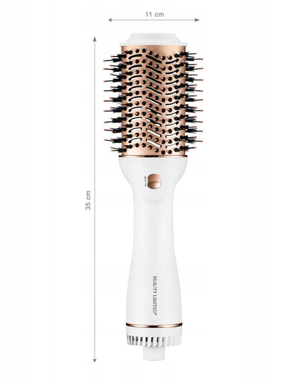 Plaukų džiovintuvas šepetys 1200W su turmalino jonizacija ir 3 režimais | HotComb White Beauty Limited®