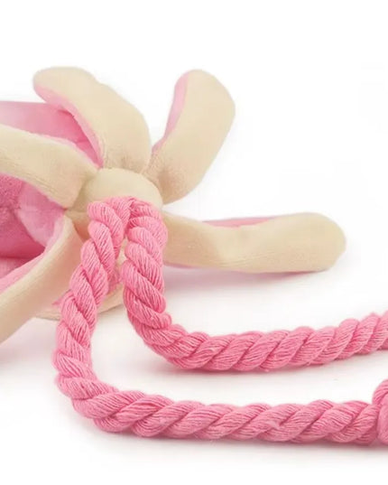 PLIUŠINIS KALMARAS AŠTUONKOJIS ŽAISLAS ŠUNIMS GIRGŽDANTIS TVIRTAS 34 cm