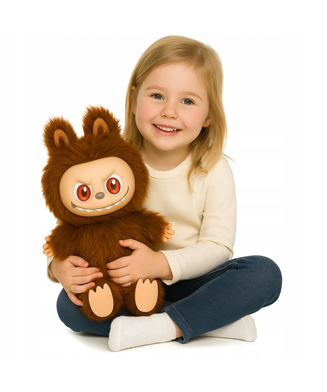 Didelis pliušinis žaislas Labubu 40 cm – kolekcinė pliušinė lėlė su ausimis ir šypsena