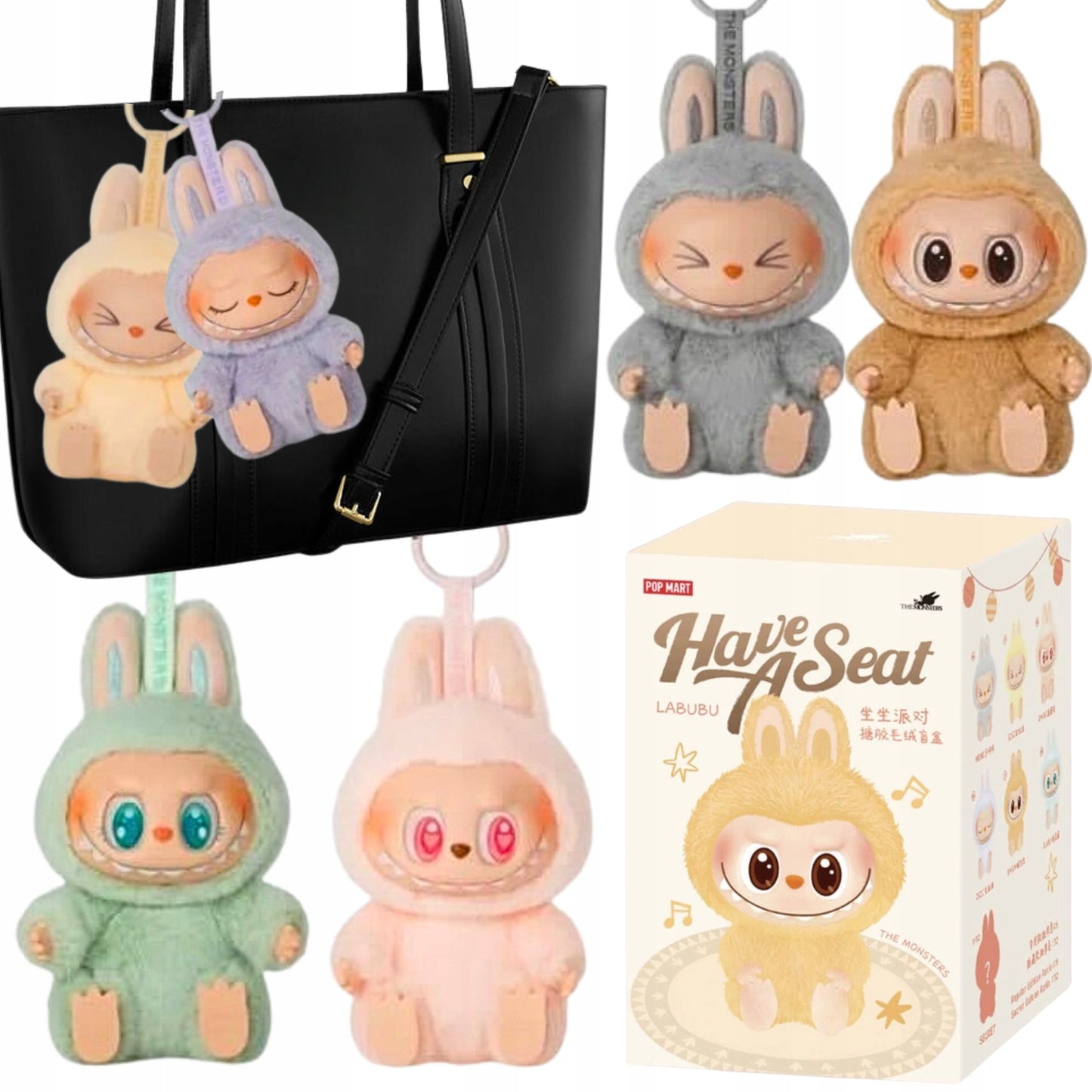 Pliušinis žaislas raktų pakabukas Labubu The Monsters 15cm kolekcinis žaislas atsitiktinė spalva