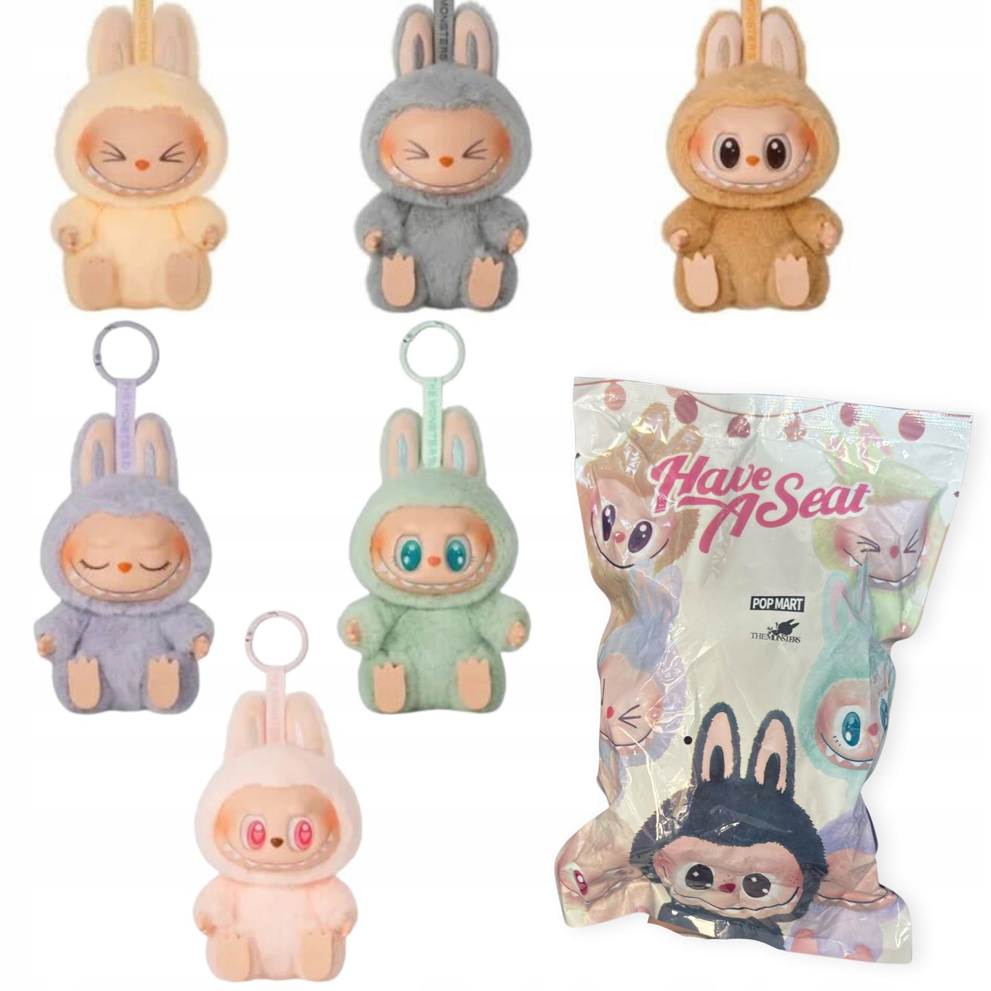 Pliušinis žaislas raktų pakabukas Labubu The Monsters 15cm kolekcinis žaislas atsitiktinė spalva