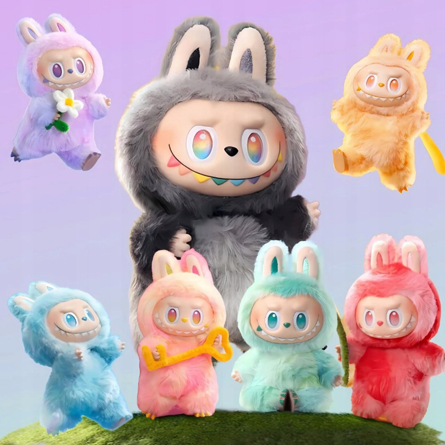 Labubu pliušinis žaislas - raktų pakabukas, The Monsters 16cm atsitiktinė spalva kolekcinis žaislas