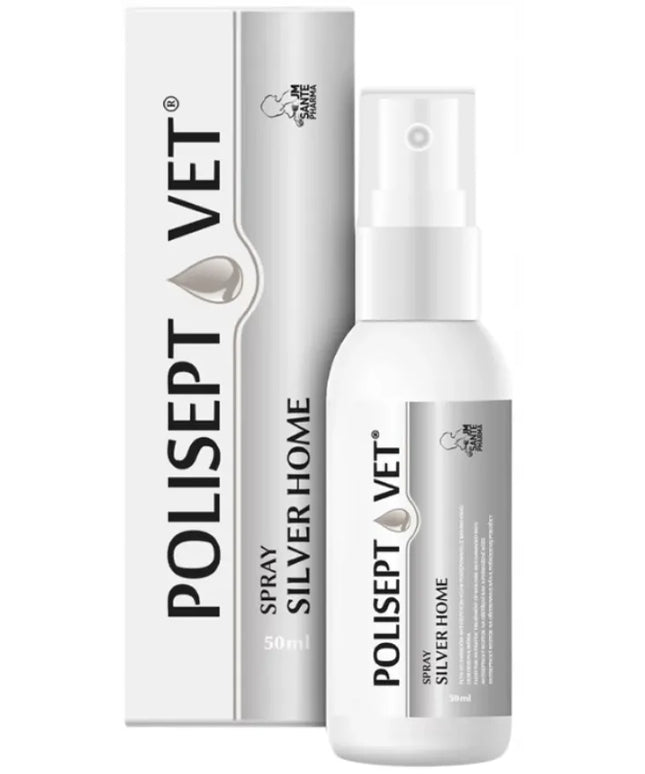 POLISEPT VET SPRAY SILVER HOME žaizdų purškiklis šunims ir katėms 50 ml