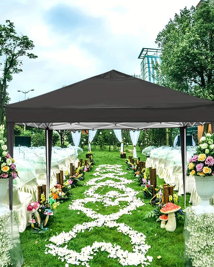 Juoda prekybinė paviljono palapinė 3x3 m su sienelėmis – greitai pastatoma ir tvirta pavėsinė šventėms, renginiams, prekybai