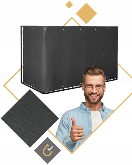 PREMIUM balkono uždanga GRAFITINĖ 1,2x7 m – balkono, terasos ar tvoros uždangos kilimėlis, storas 240g